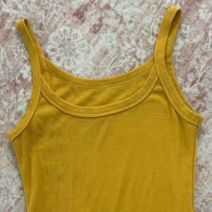 Mustard Yellow Ribbed Tank Top